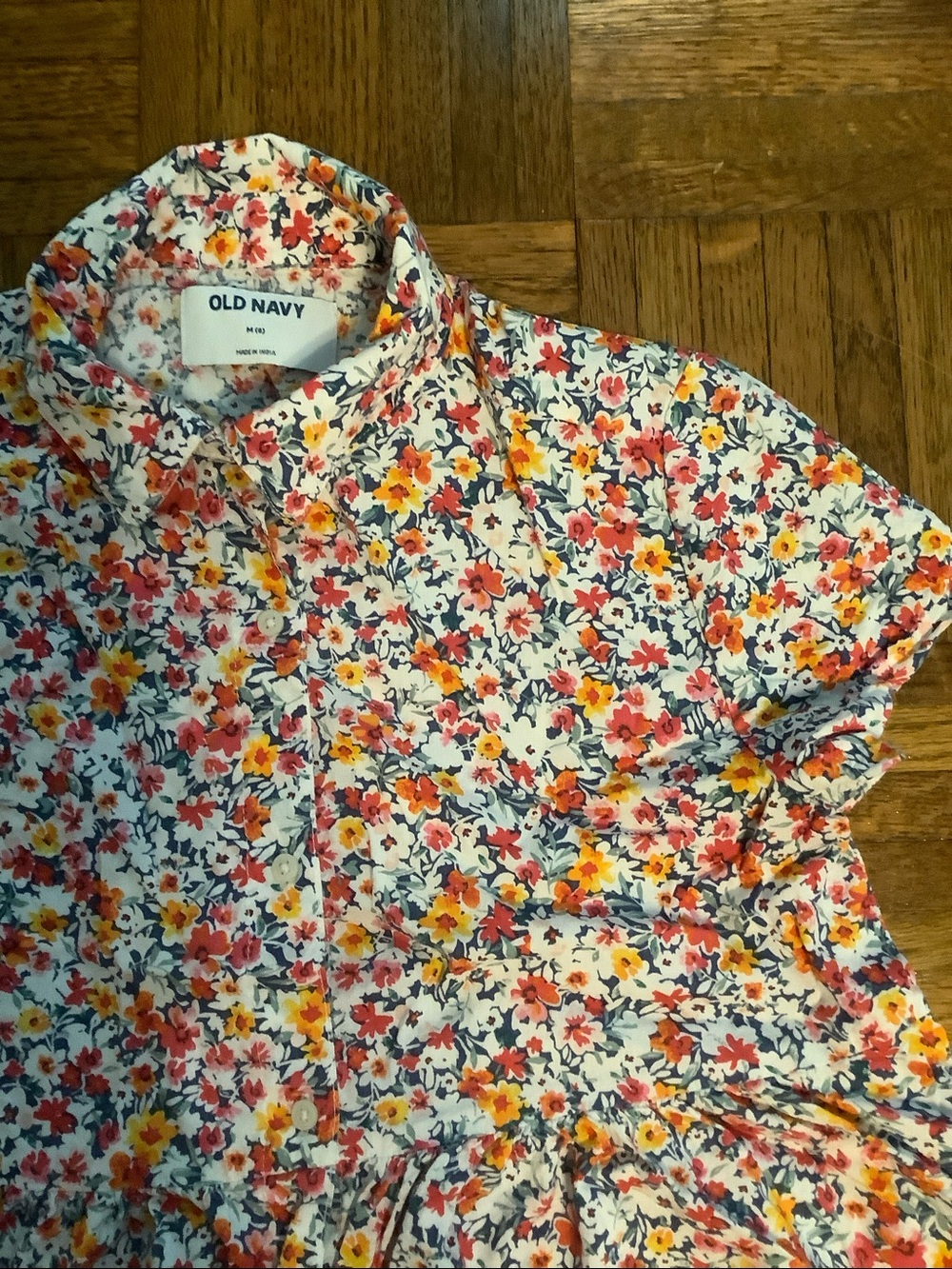Flowered shirt dress for girls
